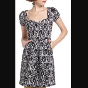 Deletta Anthropologie Black Print Dress